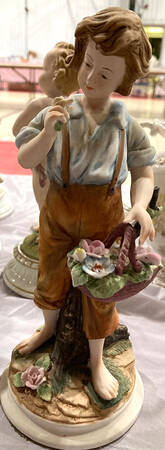 Sadek Figurines Boy With Basket Of Flowers - No Box