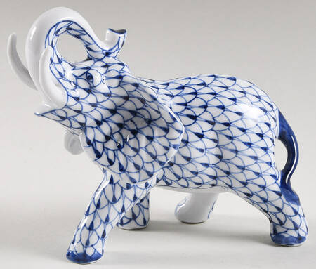 Sadek Fishnet Animals Elephant-Blue - Boxed