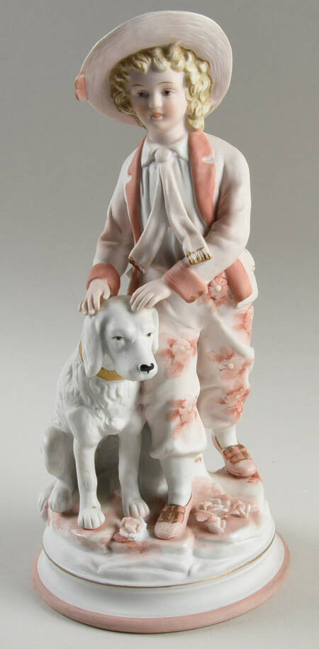Sadek Figurines Boy With Dog-Pink - No Box