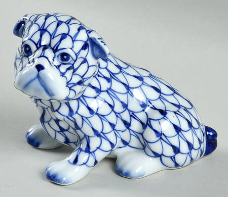 Sadek Fishnet Animals Bulldog-Blue - Boxed