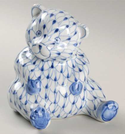 Sadek Fishnet Animals Bear-Blue - Boxed