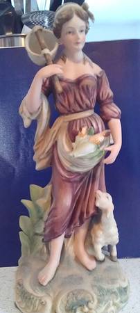 Sadek Figurines Lady W/Lamb & Corn - No Box