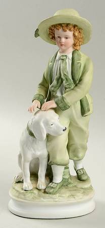 Sadek Figurines Boy With Dog-Green - No Box