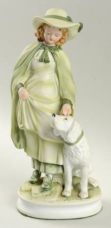 Sadek Figurines Girl With Dog-Green - No Box