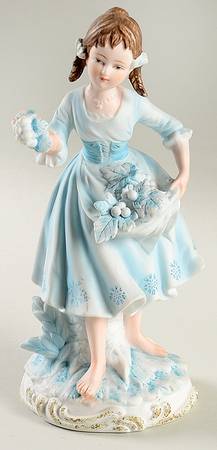 Sadek Figurines Girl With Grapes-Blue - No Box