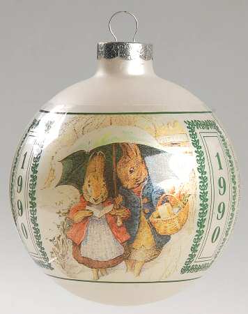 Beatrix Potter Annual Christmas Ornament Rabbits In The Snow - Boxed