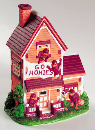 College Treasures Lighted Houses Virginia Tech Hokies-Mascot House - Boxed