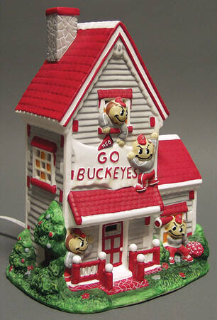 College Treasures Lighted Houses Ohio State Buckeyes-Mascot House - Boxed