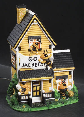 College Treasures Lighted Houses Georgia Tech Yellow Jackets-Mascot House - Boxed