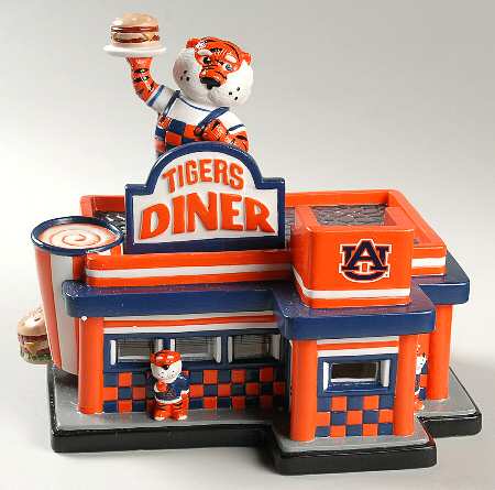 College Treasures Lighted Houses Auburn Tigers-Diner - Boxed