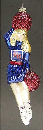 Cheerleader Ornaments Kansas Jayhawks - Boxed