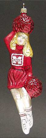 Cheerleader Ornaments Mississippi State Bulldogs - With Box