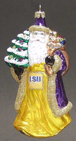 University Santa Ornaments Louisiana State Tigers - Boxed