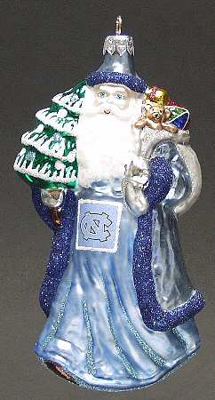 University Santa Ornaments North Carolina Tar Heels - Boxed