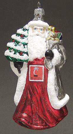 University Santa Ornaments Cincinnati Bearcats - Boxed