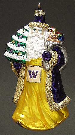 University Santa Ornaments Washington Huskies - Boxed