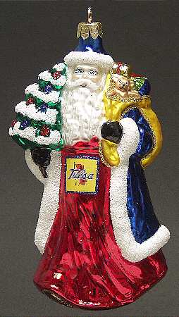 University Santa Ornaments Tulsa Golden Hurricanes - Boxed