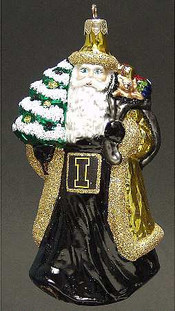 University Santa Ornaments Iowa Hawkeyes - Boxed