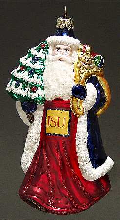 University Santa Ornaments Iowa State Cyclones - Boxed