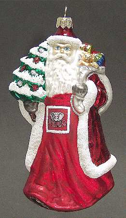 University Santa Ornaments Alabama Crimson Tide - With Box