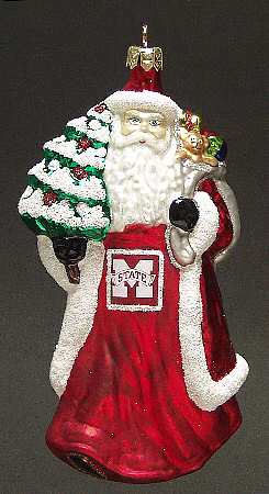 University Santa Ornaments Mississippi State Bulldogs - With Box