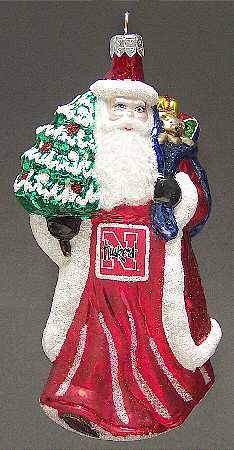 University Santa Ornaments Nebraska Cornhuskers - Boxed