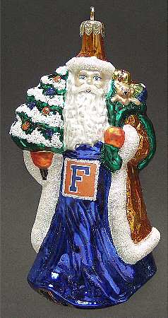 University Santa Ornaments Florida Gators - Boxed