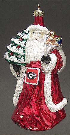 University Santa Ornaments Georgia Bulldogs - Boxed