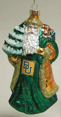 University Santa Ornaments Baylor Bears - Boxed