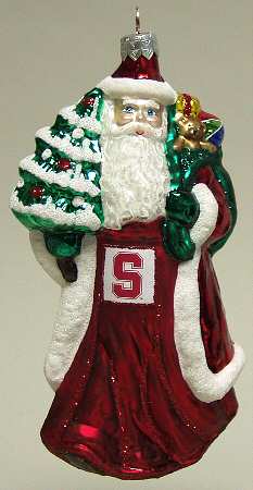 University Santa Ornaments Stanford Cardinal - Boxed