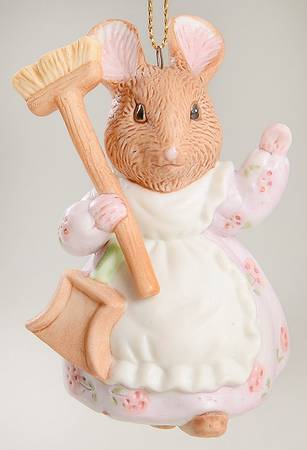 Beatrix Potter Figural Ornament Hunca Munca Sweeping - Boxed