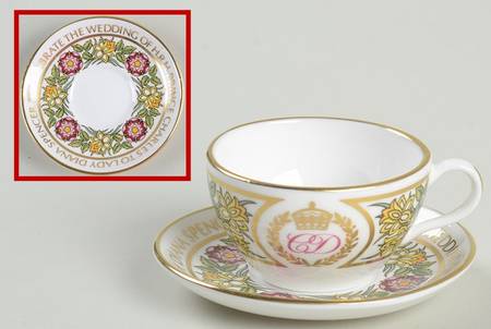 Spode Royalty Giftware Charles & Diana Wedding Mini Cup & Sauce - No Box