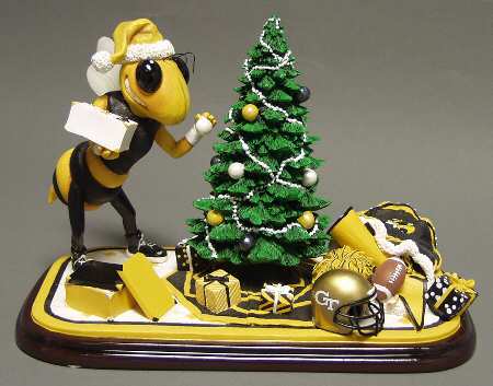 Mascot Tree-Trimmer Figurines Georgia Tech Yellow Jackets - Boxed