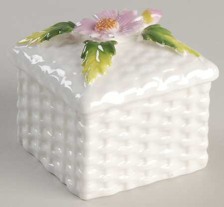 Schmid Giftware Box W/Lid-Pink W/Yellow Center - Boxed