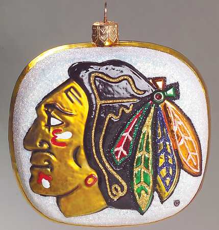 NHL Blown Glass Ornaments Chicago Blackhawks - Boxed