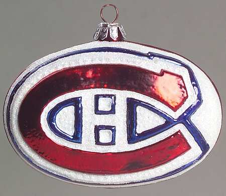 NHL Blown Glass Ornaments Montreal Canadiens - Boxed