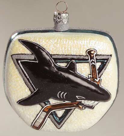 NHL Blown Glass Ornaments San Jose Sharks - Boxed