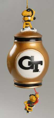 Collegiate Porcelain Bell Ornament Georgia Tech Yellow Jackets - Boxed