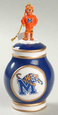Collegiate Porcelain Bell Ornament Memphis Tigers - Boxed