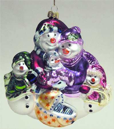 Scottish Christmas Ornaments Snowman Family - No Box