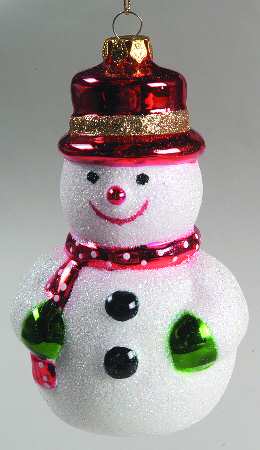 Scottish Christmas Ornaments Snowman W/ Red Hat - No Box