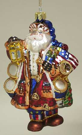 Scottish Christmas Ornaments Santa-Let Freedom Shine - Boxed
