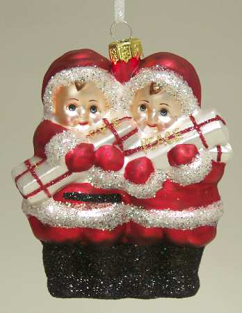 Scottish Christmas Ornaments Holiday Messengers-Santababies - Boxed