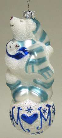 Scottish Christmas Ornaments Polar Bear Mom With Baby - Boxed