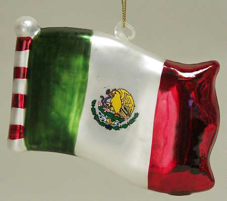 Scottish Christmas Ornaments Mexican Flag - No Box