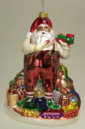 Scottish Christmas Ornaments Santa Painting Toy Train - No Box