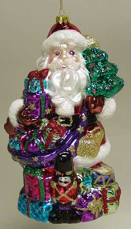 Scottish Christmas Ornaments Santa With Presents - No Box