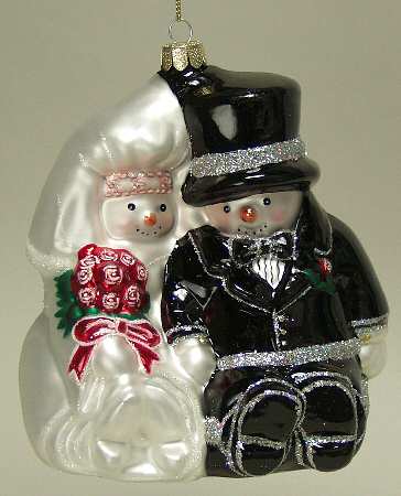 Scottish Christmas Ornaments Bride & Groom Snowflake Friends - No Box