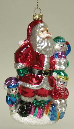 Scottish Christmas Ornaments Santa With Snowfriends - No Box