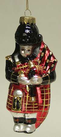 Scottish Christmas Ornaments Scottish Piper-Red - No Box 60